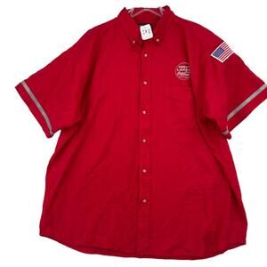 Coca Cola Bottling Button Front Shirt Mens 2XL Red Great Lakes Embroidered